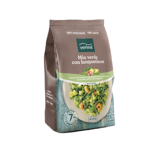 Pack de mix verde con langostinos de Verleal