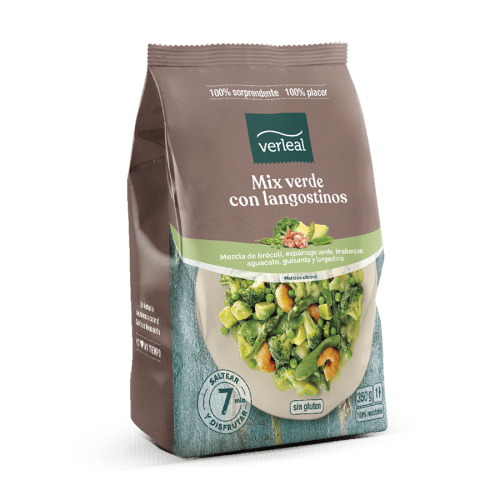 Pack de Mix verde con langostinos de Verleal